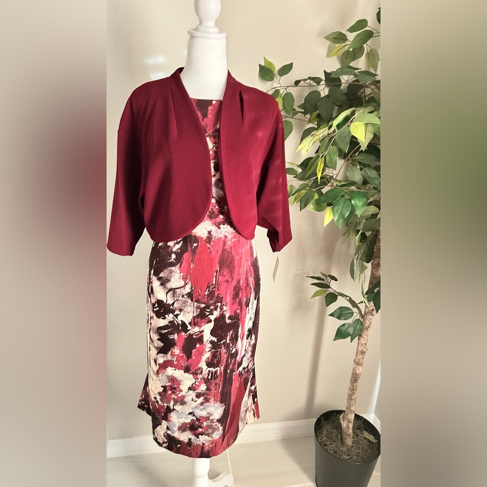 Pink and Red Midi Pencil Dress for Cocktail